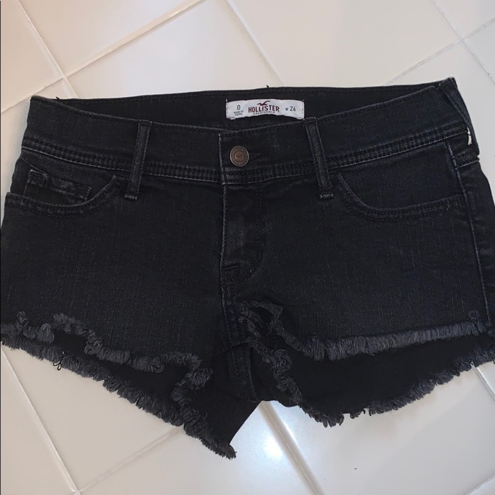 Hollister Black Denim Lowrise Shorts